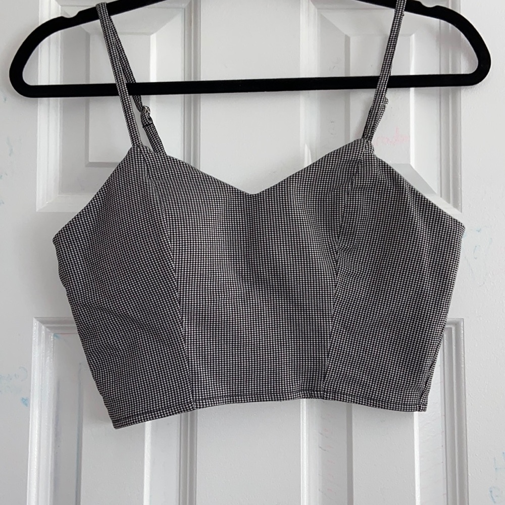 Forever 21 Zipper back Checkered Crop Top